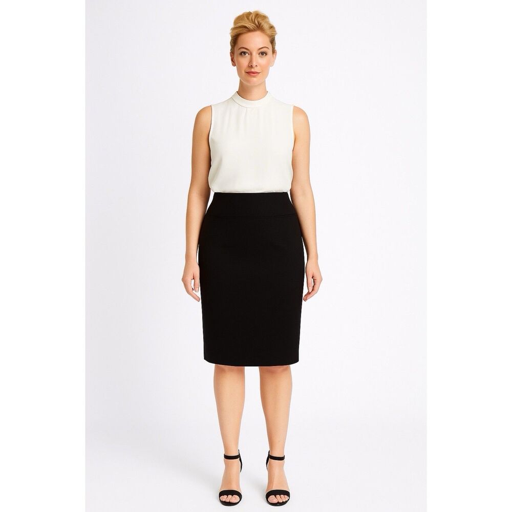 Hybrid & Co. Skirt Women's XL Black Pencil Pull On Stretch Knee Length NWT